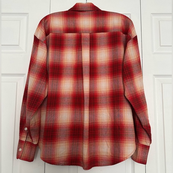 Levi's Henri Plaid Button Down Shirt - Red, Orange, Brown, Tan - Size S - EUC - Picture 6 of 6